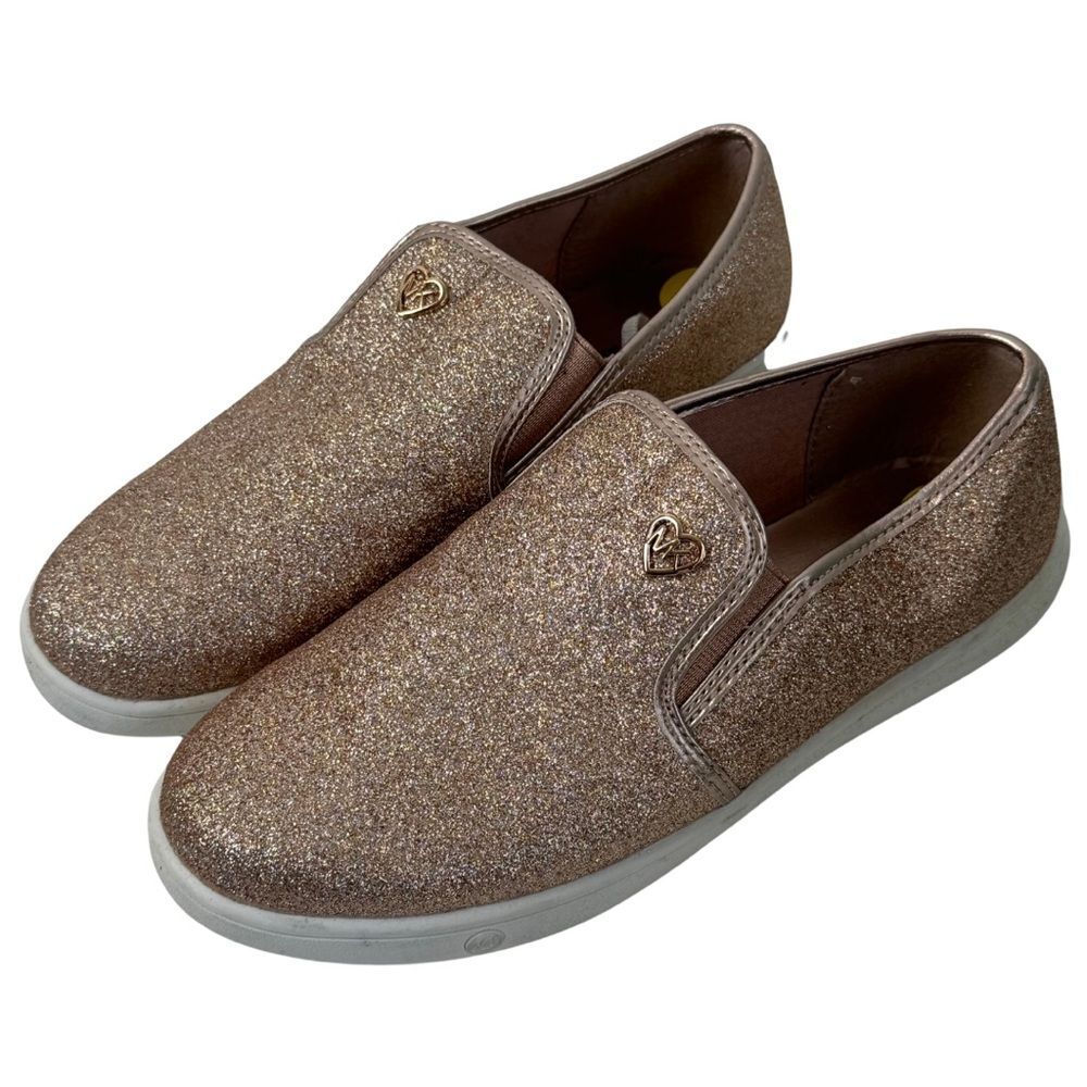 Michael Kors Glitter Slip On Sneakers Rose Gold Girls Size 5 NWT
